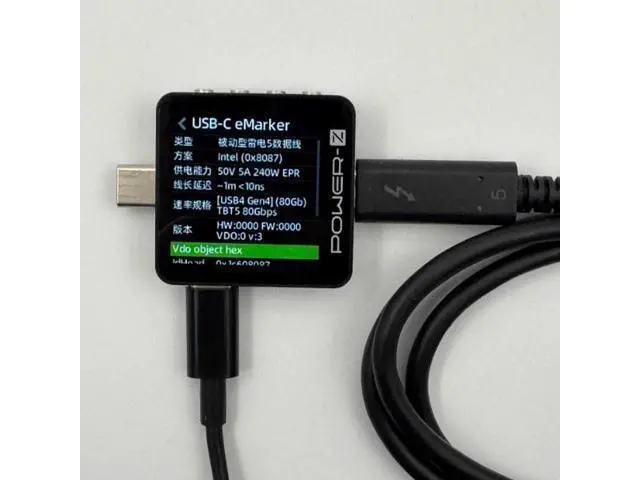Alt view image 4 of 5 - Orginal Thunderbolt 5 Ultra Soft silver Plated Coaxial 80Gb Full function Dual-Cable Data Cable 240W Fast Charging &K Projection Screen