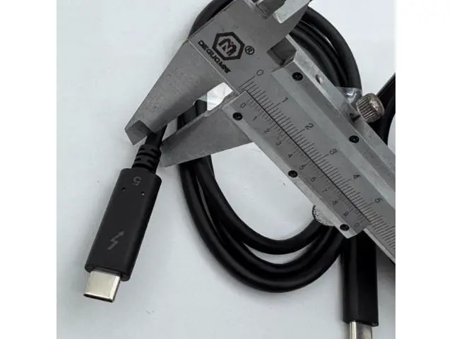 Alt view image 5 of 5 - Orginal Thunderbolt 5 Ultra Soft silver Plated Coaxial 80Gb Full function Dual-Cable Data Cable 240W Fast Charging &K Projection Screen