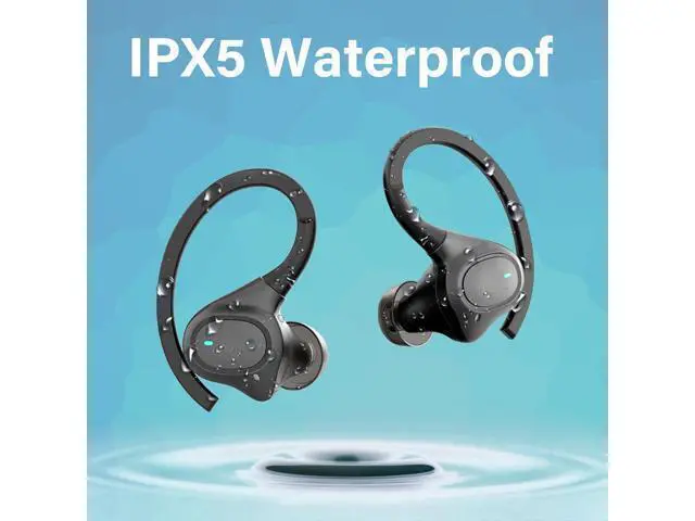 Alt view image 4 of 7 - workout earbuds over ear headphones wireless bluetooth running headphones IPX5 waterproof gym headphones for iPhone wireless earbuds running 50H playtime with wireless charging case (Black) (Sports)