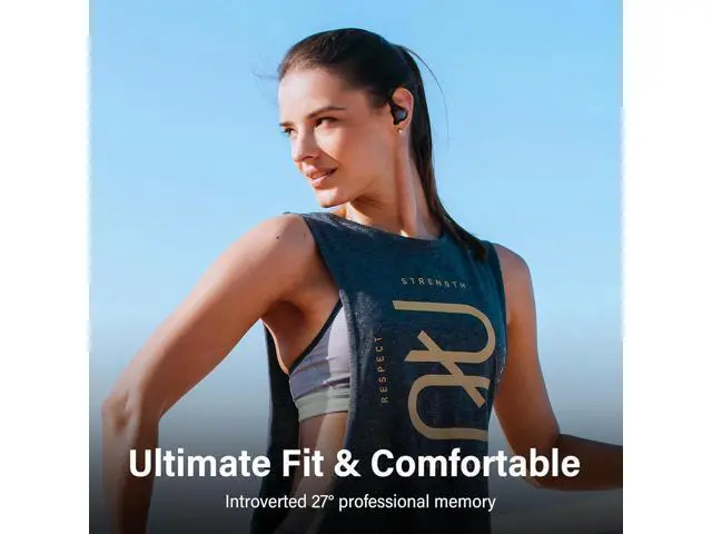 Alt view image 2 of 7 - workout earbuds over ear headphones wireless bluetooth running headphones IPX5 waterproof gym headphones for iPhone wireless earbuds running 50H playtime with wireless charging case (Black) (Sports)