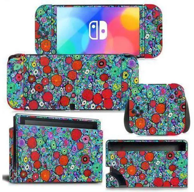 Main image of Flowers of Wealth Skin Sticker Decal for Switch Console Controller Dock Skin Vinyl Para Protective Film(1167)