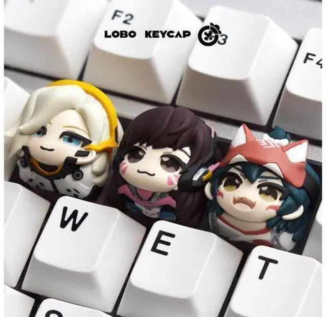 Alt view image 2 of 5 - Overwatch Keycap D.VA Miko Angel Personality Resin Mechanical Keyboard Single 2D Keycap ESC (Just the keycap, not the keyboard) Fuyuko