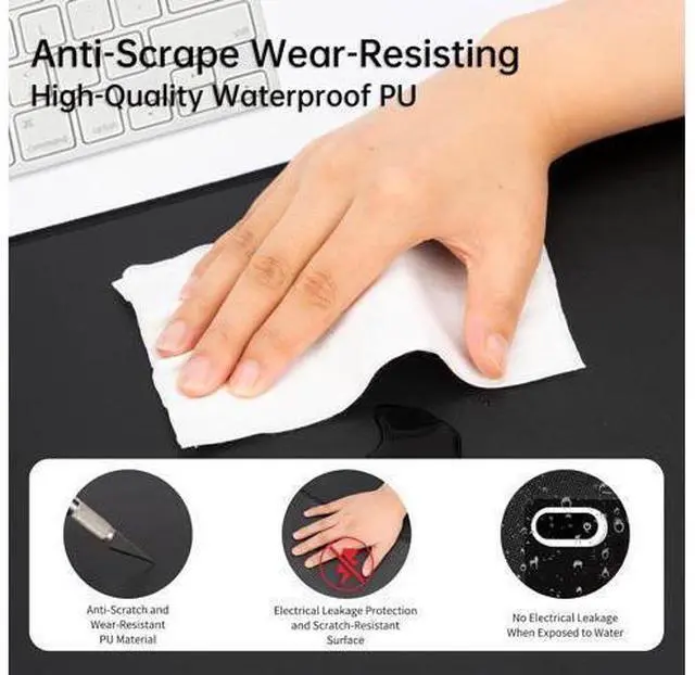 Alt view image 6 of 7 - Heated Desk Pad Heated Mouse Pad- 31.5 x 13 inch Heated Desk Mat Desk Warmer with 5 Heat Levels & Auto Shut-Off - Ideal for Office and Home (Black)