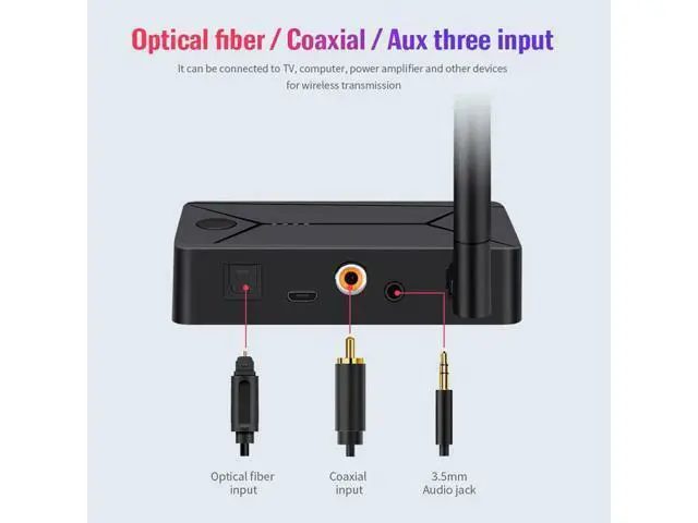 Alt view image 2 of 5 - to Bluetooth 5.0 Adapter Wireless Receiver Optical Transmitter Coaxial RCA Stereo AUX Audio 3.5mm Jack for Speakers TV PC