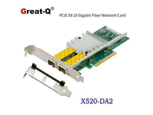 Alt view image 5 of 5 - PCIe Dual Port 10GbE SFP+ Fiber Server Network Card X520-DA2, Intel 82599 Chip