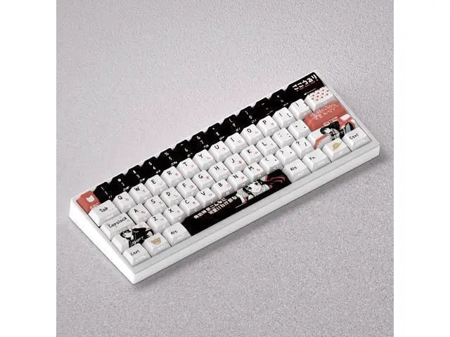 Alt view image 2 of 5 - Wugeng Glass keycaps with a 2D theme, original factory height side-engraved translucent PBT compatible 60-65-68-75-87