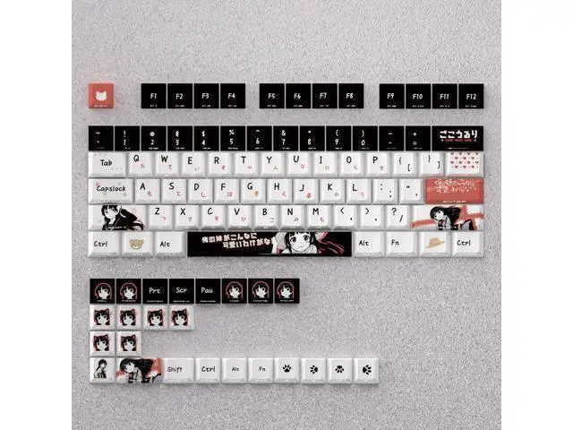 Alt view image 3 of 5 - Wugeng Glass keycaps with a 2D theme, original factory height side-engraved translucent PBT compatible 60-65-68-75-87