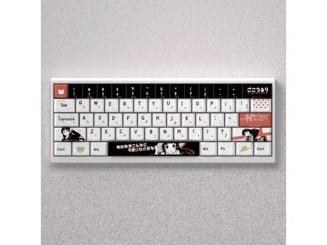Alt view image 4 of 5 - Wugeng Glass keycaps with a 2D theme, original factory height side-engraved translucent PBT compatible 60-65-68-75-87