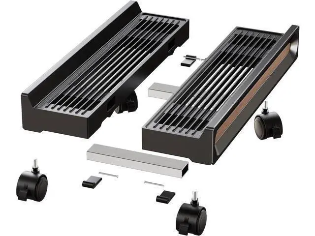 Alt view image 5 of 7 - Adjustable Mobile CPU Stand,Ventilated PC stand for floor, Computer Tower Stand with Locking Caster Wheels Fits Most PC,Computer Mobile Cart Holder for Office,Gamers and Students