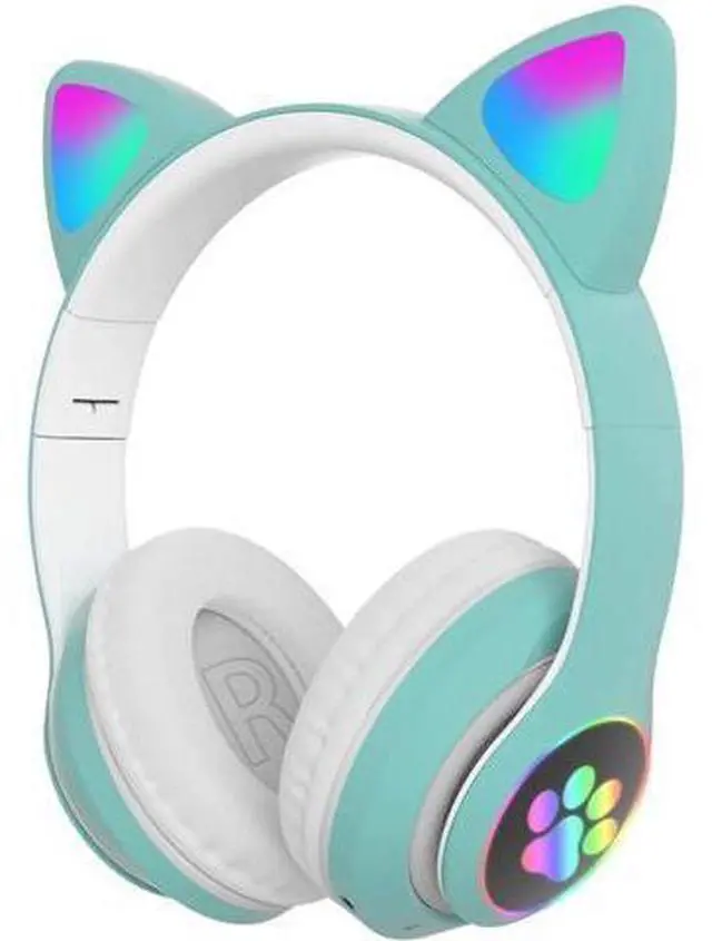 Main image of Gaming Headset Stereo Gaming Headset Cute Cat Ear Headphones with Noise Canceling Mic LED Light Bluetooth 5.0 Wireless Gaming Headset PC Headset for Kids Adult