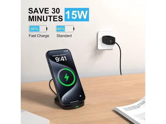 Alt view image 3 of 7 - 15W Fast Wireless Charger Phone Charging Stand for Google Pixel 9/8a/8 Pro/7a/7/6,Android Phone Wireless Charging Station Charger for Samsung Galaxy Z Fold 6/5/Z Flip 6/5/S24 Ultra/S23/S22/S21/S20/S10
