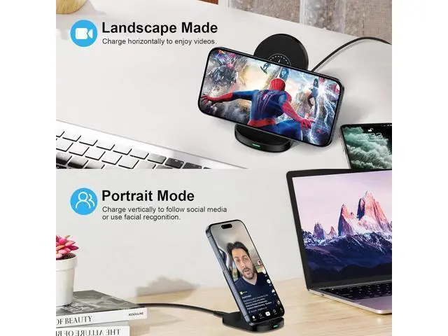 Alt view image 5 of 7 - 15W Fast Wireless Charger Phone Charging Stand for Google Pixel 9/8a/8 Pro/7a/7/6,Android Phone Wireless Charging Station Charger for Samsung Galaxy Z Fold 6/5/Z Flip 6/5/S24 Ultra/S23/S22/S21/S20/S10