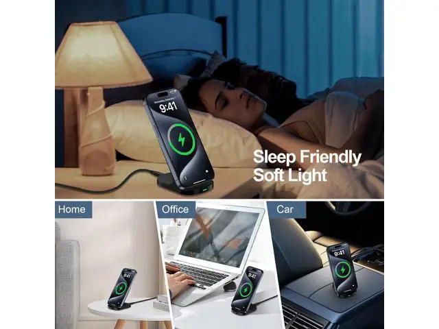 Alt view image 6 of 7 - 15W Fast Wireless Charger Phone Charging Stand for Google Pixel 9/8a/8 Pro/7a/7/6,Android Phone Wireless Charging Station Charger for Samsung Galaxy Z Fold 6/5/Z Flip 6/5/S24 Ultra/S23/S22/S21/S20/S10