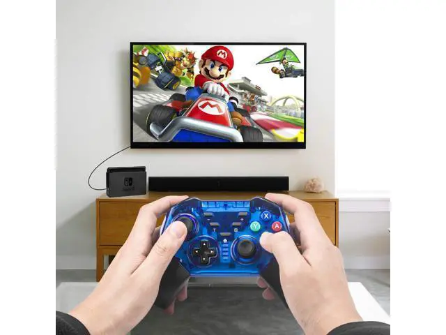 Alt view image 3 of 7 - Switch Pro Controller, Bluetooth Pro Controller Compatible with Nintendo Switch, New Blue