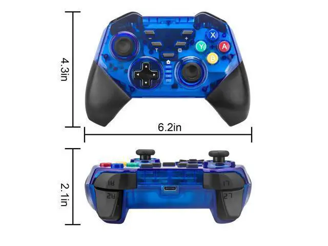 Alt view image 5 of 7 - Switch Pro Controller, Bluetooth Pro Controller Compatible with Nintendo Switch, New Blue