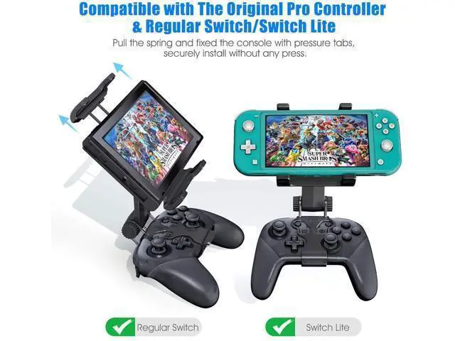 Alt view image 2 of 7 - KDD Switch Pro Controller Clip Mount for Nintendo Switch/Switch Lite, Adjustable Clip Clamp Holder Mount for Nintendo Switch Pro Controller
