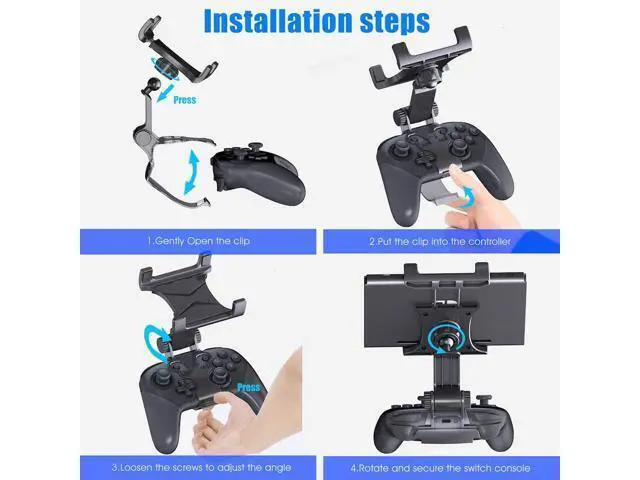 Alt view image 5 of 7 - KDD Switch Pro Controller Clip Mount for Nintendo Switch/Switch Lite, Adjustable Clip Clamp Holder Mount for Nintendo Switch Pro Controller