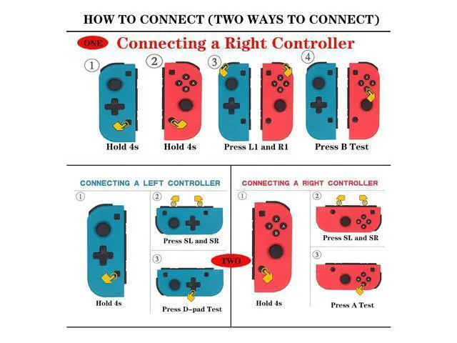 Alt view image 3 of 7 - Nintendo Switch Joy-Con Controller Mini Switch Controller Joy Con (L/R) Wireless Pro Game Controller Gamepad Joypad Joystick Compatible with Nintendo Switch, Blue and Red Color