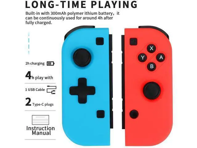 Alt view image 6 of 7 - Nintendo Switch Joy-Con Controller Mini Switch Controller Joy Con (L/R) Wireless Pro Game Controller Gamepad Joypad Joystick Compatible with Nintendo Switch, Blue and Red Color