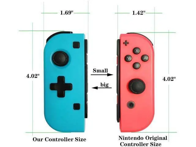 Alt view image 7 of 7 - Nintendo Switch Joy-Con Controller Mini Switch Controller Joy Con (L/R) Wireless Pro Game Controller Gamepad Joypad Joystick Compatible with Nintendo Switch, Blue and Red Color