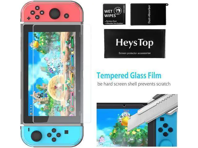 Alt view image 5 of 7 - Case Compatible with Nintendo Switch Dockable Clear Protective Case Cover for Nintendo Switch and Joy-Con Controller with a Nintendo Switch Screen Protector and Thumb Grip Caps