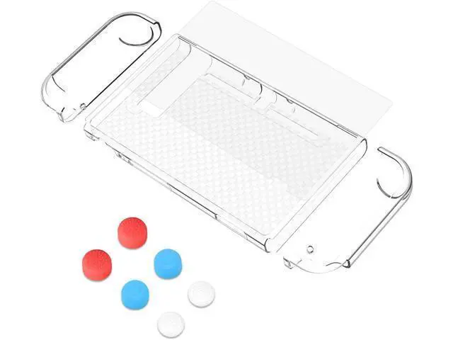 Alt view image 7 of 7 - Case Compatible with Nintendo Switch Dockable Clear Protective Case Cover for Nintendo Switch and Joy-Con Controller with a Nintendo Switch Screen Protector and Thumb Grip Caps