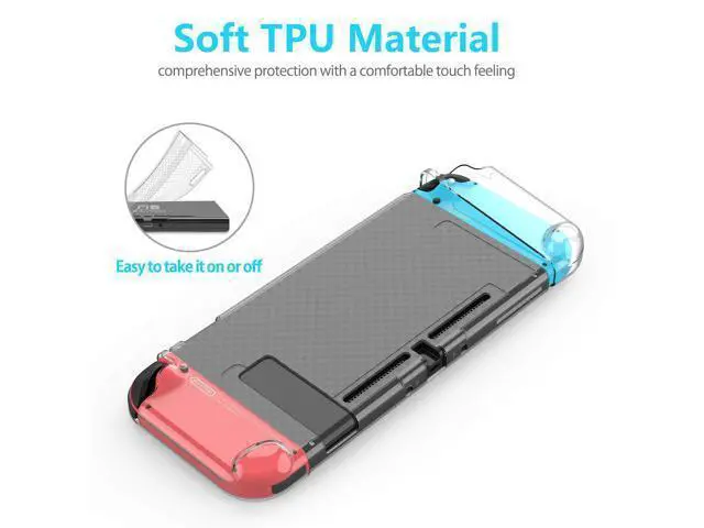 Alt view image 7 of 7 - Nintendo Switch Case Dockable,HEYSTOP Clear Protective Case Cover for Nintendo Switch and Joy-Con Controller with a Nintendo Switch Screen Protector and Thumb Stick Caps