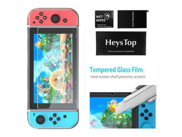 Alt view image 6 of 7 - Nintendo Switch Case Dockable,HEYSTOP Clear Protective Case Cover for Nintendo Switch and Joy-Con Controller with a Nintendo Switch Screen Protector and Thumb Stick Caps