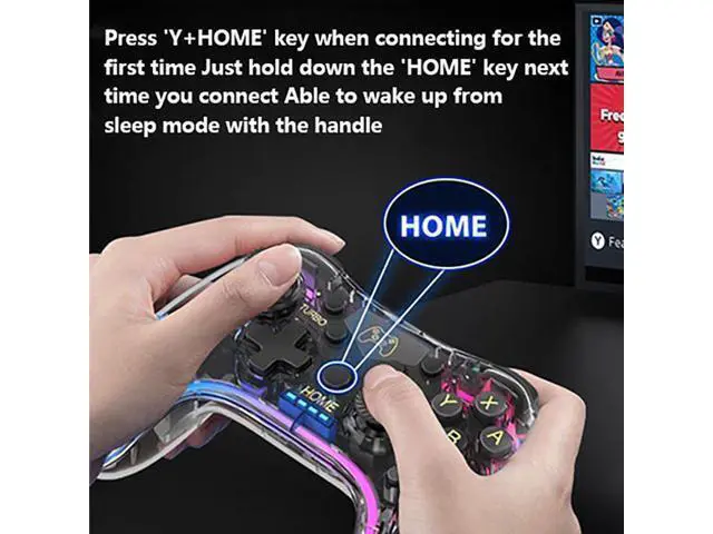 Alt view image 3 of 7 - Switch Controller,Wireless Switch Pro Controller Compatible with Nintendo Switch/Switch lite/Switch OLED,Pro Controller Switch Support Turbo,Wake-up Function and Adjustable LED