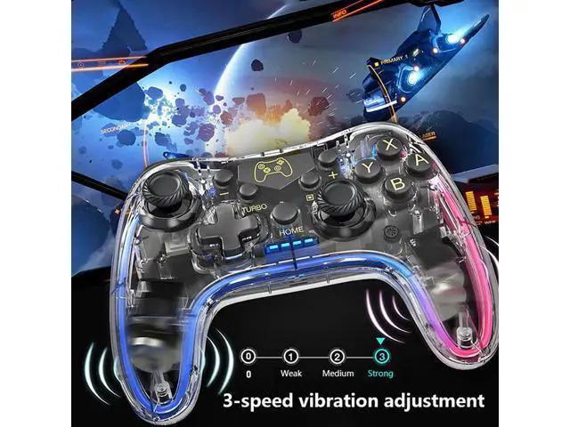 Alt view image 4 of 7 - Switch Controller,Wireless Switch Pro Controller Compatible with Nintendo Switch/Switch lite/Switch OLED,Pro Controller Switch Support Turbo,Wake-up Function and Adjustable LED