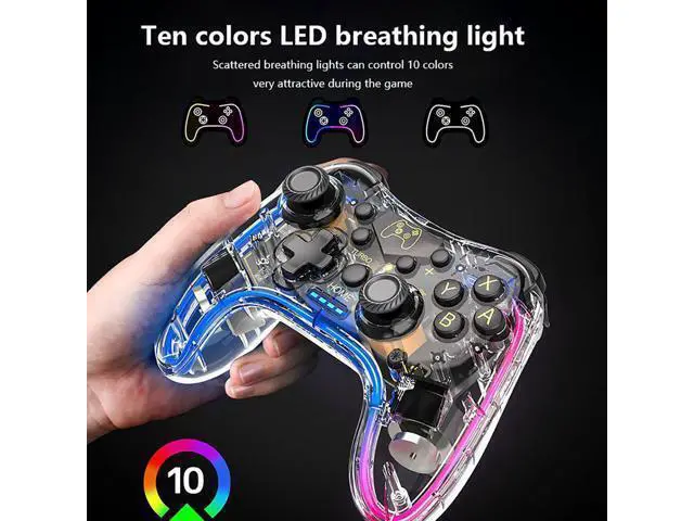 Alt view image 7 of 7 - Switch Controller,Wireless Switch Pro Controller Compatible with Nintendo Switch/Switch lite/Switch OLED,Pro Controller Switch Support Turbo,Wake-up Function and Adjustable LED
