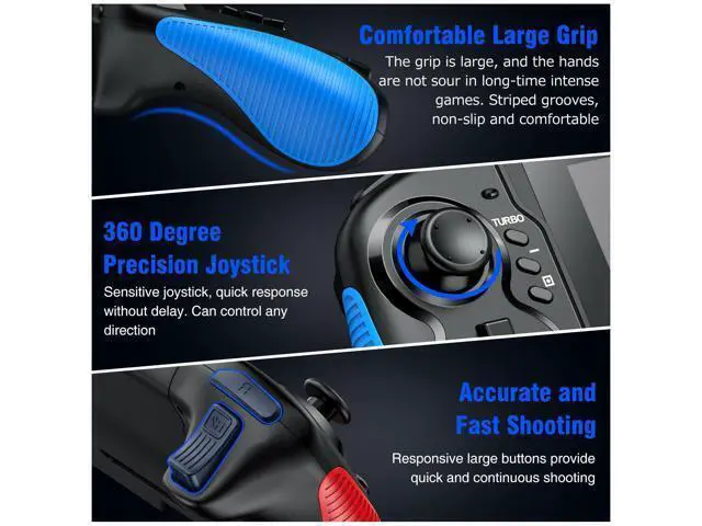 Alt view image 4 of 7 - Switch Pro Controller Comfort Grip - Fit for Nintendo Switch, Switch Wireless Controller Gamepad with 6-Axis Gyro, Turbo Vibration, Motion Control Functions for Nintendo Switch Handheld Mode