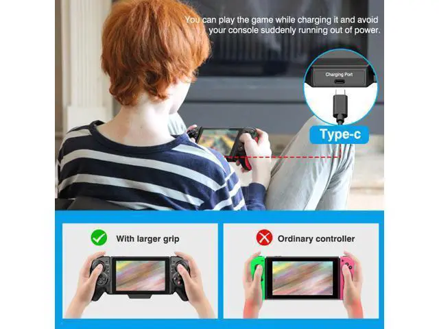 Alt view image 5 of 7 - Switch Pro Controller Comfort Grip - Fit for Nintendo Switch, Switch Wireless Controller Gamepad with 6-Axis Gyro, Turbo Vibration, Motion Control Functions for Nintendo Switch Handheld Mode