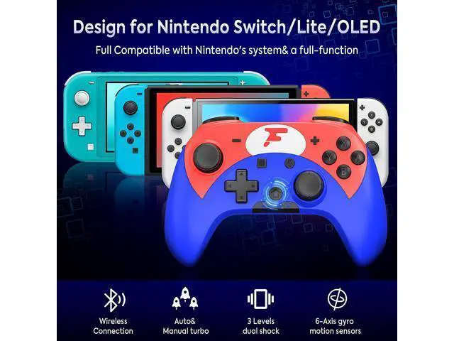 Alt view image 2 of 6 - Wireless Switch Controller for Switch/Switch Lite/OLED, Replace for Nintendo Switch Controller Wireless, Extra Switch Pro Controller with Wake-Up, Macro, Turbo, Vibration, Motion, Pro Switch Remote