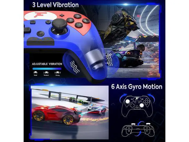 Alt view image 5 of 6 - Wireless Switch Controller for Switch/Switch Lite/OLED, Replace for Nintendo Switch Controller Wireless, Extra Switch Pro Controller with Wake-Up, Macro, Turbo, Vibration, Motion, Pro Switch Remote