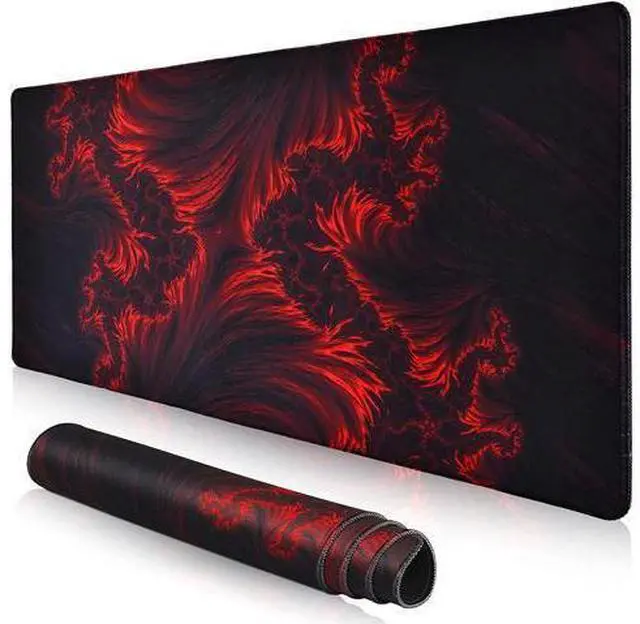 Main image of Gaming Mouse Pad, veecom Red Large Mouse Pad 31.5×15.75In, Large Gaming Mouse Pads, Long Big Mouse Pad XL Mouse Mat with Non-Slip Base, Extended Keyboard Mousepad Flame Pattern (Black Red)