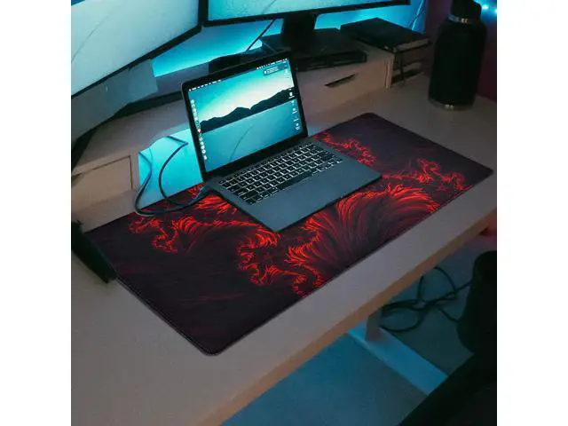 Alt view image 7 of 7 - Gaming Mouse Pad, veecom Red Large Mouse Pad 31.5×15.75In, Large Gaming Mouse Pads, Long Big Mouse Pad XL Mouse Mat with Non-Slip Base, Extended Keyboard Mousepad Flame Pattern (Black Red)
