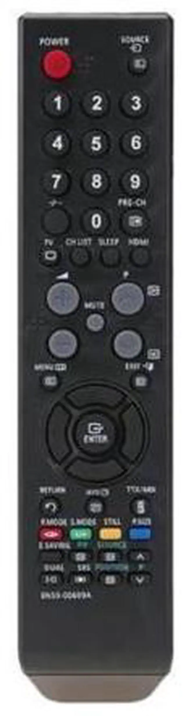 Main image of Universal TV Remote Control Replacement IR Infrared Television Remote Control All Functions Black for Samsung BN59-00609A
