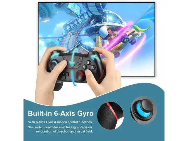 Alt view image 4 of 7 - Wireless Pro Controller Compatible for Nintendo Switch,Sefitopher Bluetooth Switch Pro Controller Gampad Joypad,PC Controller Supports Gyro Axis Turbo and Dual Vibration With Charging Cable