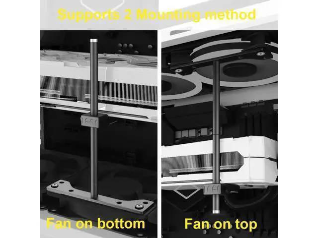 Alt view image 3 of 5 - Graphics Card GPU Support Bracket, GPU Holder Stand, Adjustable GPU Sag Bracket Graphics Card Support for 12cm Fan Mount CNC Aluminum (0.63-6.3inch)