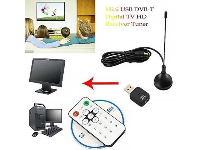 Alt view image 4 of 5 - Receiver HDTV With Remote Control Tuner SDR+DAB+FM Antenna Mini Digital TV Stick DVB-T Wireless USB 2.0 Dongle Stick Indoor