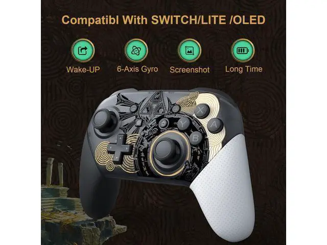 Alt view image 2 of 6 - Limited Theme Bluetooth Wireless Switch Pro Controller - Gamepad for Nintendo Switch, Switch Lite, and Steam Games Tears of the Kingdom