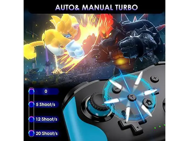 Alt view image 3 of 5 - Wireless Switch Controller,Wireless Pro Switch Controller Works for Nintendo Switch/OLED/Lite, Alternative Switch Controllers with Adjust Turbo, Rumble, 600mAh Battery for Nintendo Switch Controllers