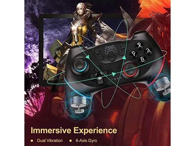 Alt view image 5 of 5 - JORREP for Nintendo Switch Controller for Switch/Switch Lite/Switch OLED, Switch Wireless Pro Controller Support Wakeup/Motion Control/Dual Vibration