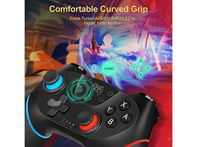 Alt view image 4 of 5 - JORREP for Nintendo Switch Controller for Switch/Switch Lite/Switch OLED, Switch Wireless Pro Controller Support Wakeup/Motion Control/Dual Vibration