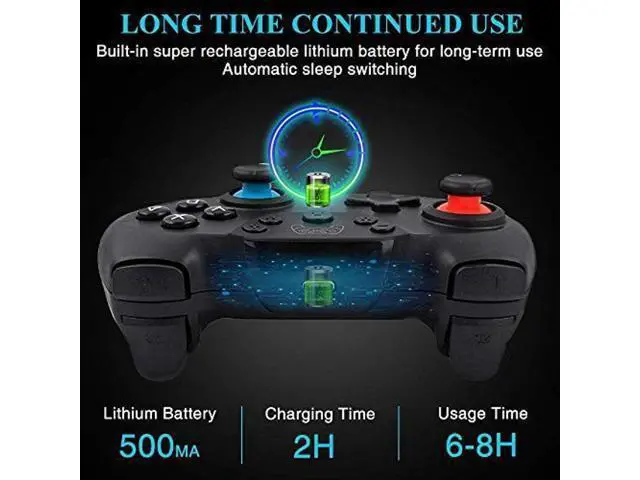 Alt view image 2 of 5 - Switch Controller for Nintendo, Wireless Pro Controller for Nintendo Switch/Switch Lite, Switch Remote Controller Gamepad Joystick, Turbo and Dual Vibration