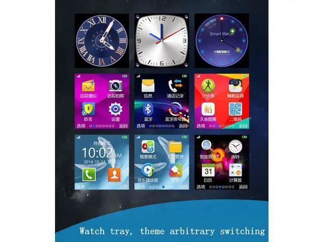 Alt view image 4 of 7 - Kingwear Bluetooth Smart Watch Touch Screen Wrist Wrap Watch Phone SmartWatch Suport SIM Card with Camera Pedometer Anti-lost for Android Phone Black