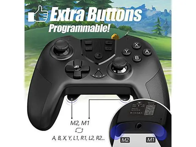 Alt view image 3 of 5 - Wireless Switch Controller, TERIOS Pro Controller for Switch/Switch Lite/Switch OLED - Gamepad with Programming Buttons, Wakeup, Turbo and Vibration Function - Enhanced Precision and Control (Black)