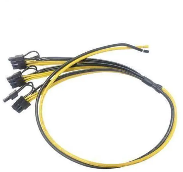 Main image of 1 to 3 6+2 Pin 8Pin Mining Power Supply Cable Cord 12AWG 18AWG GPU Graphics Video Card for ETH BTC Bitcoin Miner (No pressure terminal) (70cm)