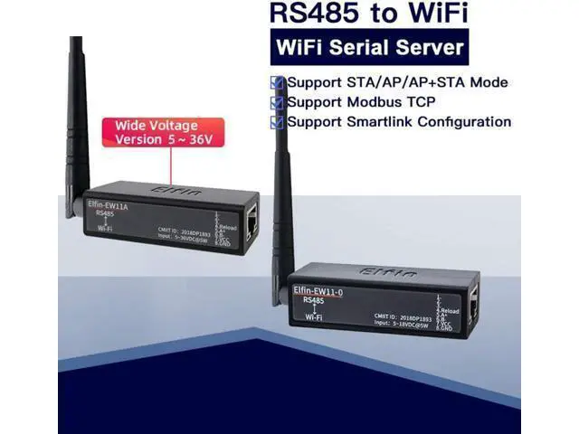Alt view image 3 of 7 - HF Smallest Elfin-EW11/Elfin-EW11A-0 Wireless Networking Devices Modbus TPC IP Function RJ45 RS485 to WiFi Serial Server (EW11A-0 Whole Set)